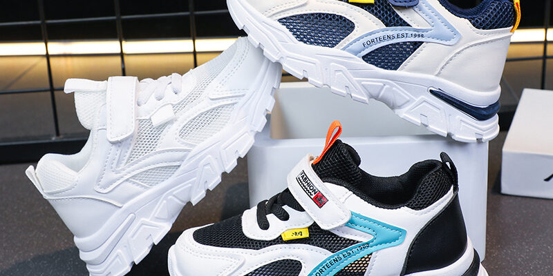 Breathable mesh casual kids sneakers manufacturer collection