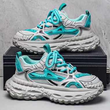 Autumn Mesh Running Height Increasing Men Sneakers