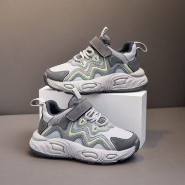 Spring Autumn Breathable Leather Boys Kids Sneakers Manufacturer