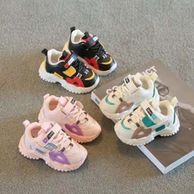 Spring Autumn Waterproof Leather Kids Sneakers Factory