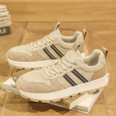 Spring Autumn Retro Platform Height Increasing Men Sneakers