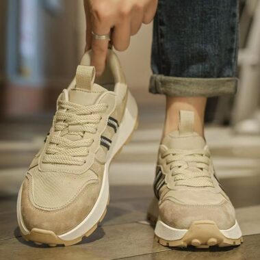 Spring Autumn Retro Platform Height Increasing Men Sneakers