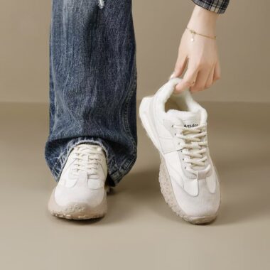 Winter Warm Fur Lined Soft Sole Casual Women Sneakers