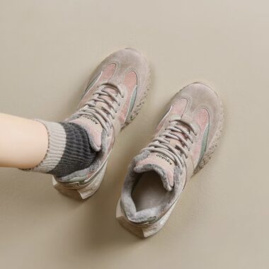 Winter Warm Fur Lined Soft Sole Casual Women Sneakers