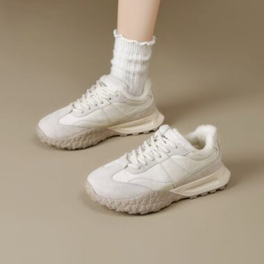 Winter Warm Fur Lined Soft Sole Casual Women Sneakers