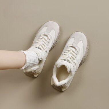 Winter Warm Fur Lined Soft Sole Casual Women Sneakers