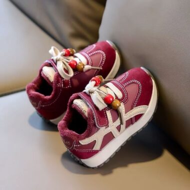 Autumn Winter Leather Warm Anti-Slip Kids Sneakers Factory