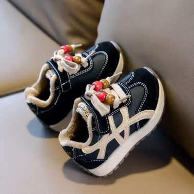 Autumn Winter Leather Warm Anti-Slip Kids Sneakers Factory