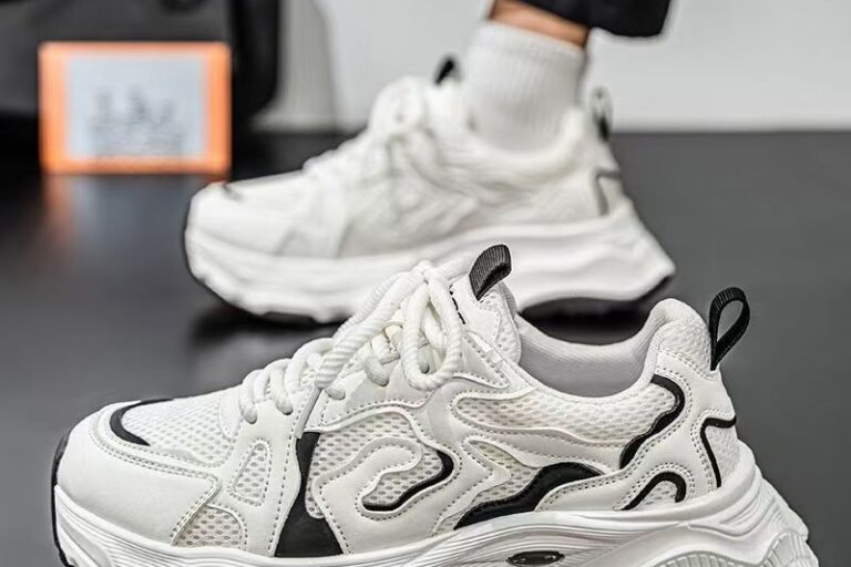 all-season breathable thick sole height increasing men sneakers