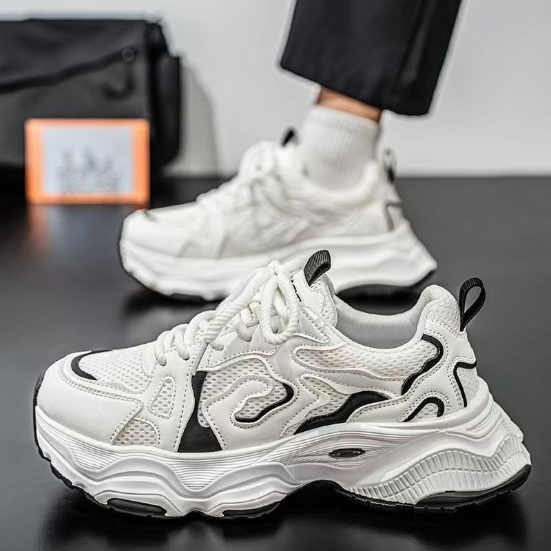 all-season breathable thick sole height increasing men sneakers