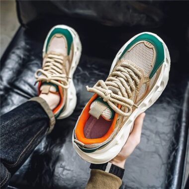 autumn winter breathable mesh height increasing men sneakers