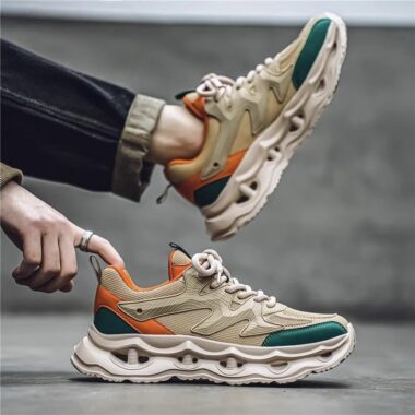 autumn winter breathable mesh height increasing men sneakers