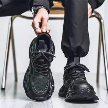 autumn winter breathable mesh height increasing men sneakers