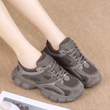 spring autumn breathable mesh thick sole women sneakers