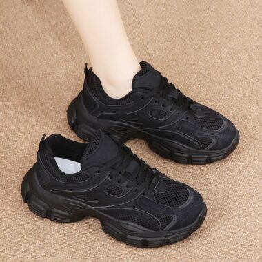 spring autumn breathable mesh thick sole women sneakers