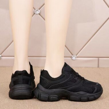 spring autumn breathable mesh thick sole women sneakers