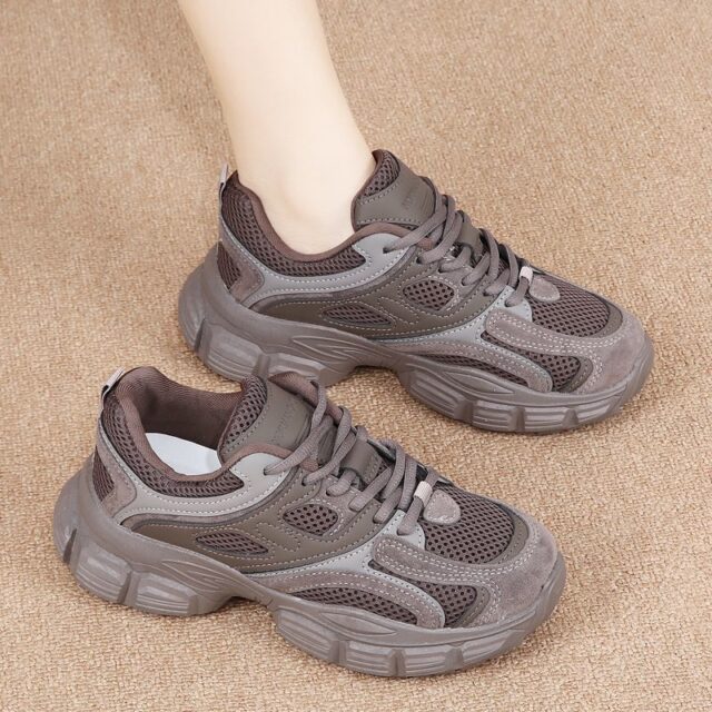spring autumn breathable mesh thick sole women sneakers