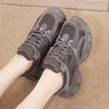 spring autumn breathable mesh thick sole women sneakers