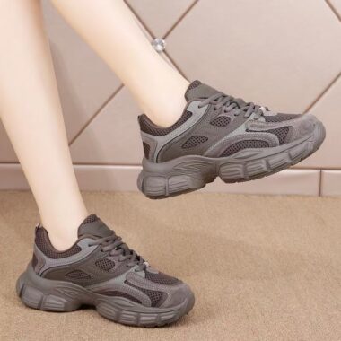 spring autumn breathable mesh thick sole women sneakers
