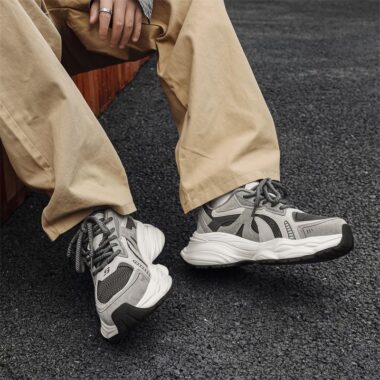 spring breathable mesh thick sole casual men sneakers