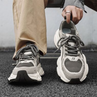 spring breathable mesh thick sole casual men sneakers