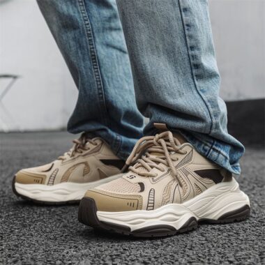 spring breathable mesh thick sole casual men sneakers