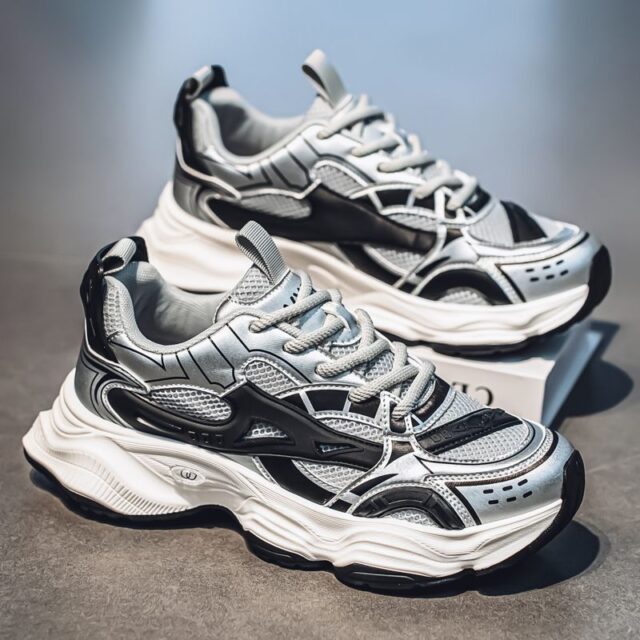 summer breathable mesh thick sole casual men sneakers