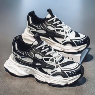 summer breathable mesh thick sole casual men sneakers