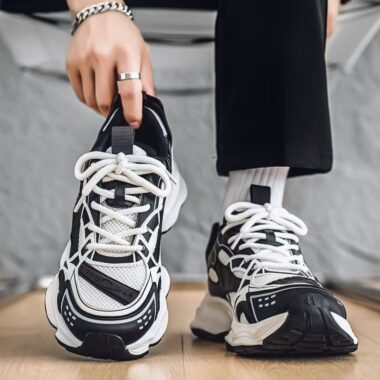 summer breathable mesh thick sole casual men sneakers