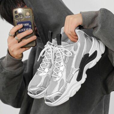 summer breathable sport height-increasing men sneakers