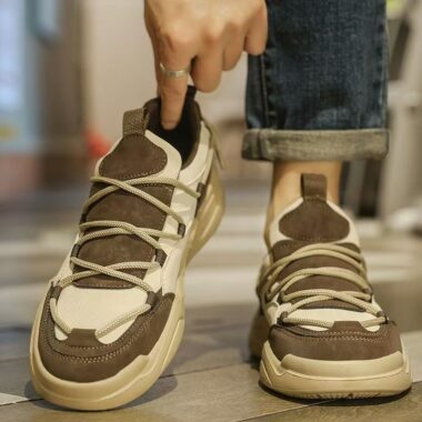 fashion color block lightweight soft sole men sneakers