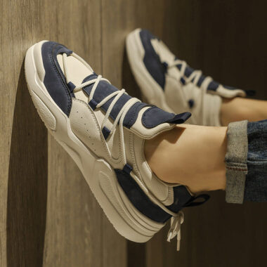 fashion color block lightweight soft sole men sneakers