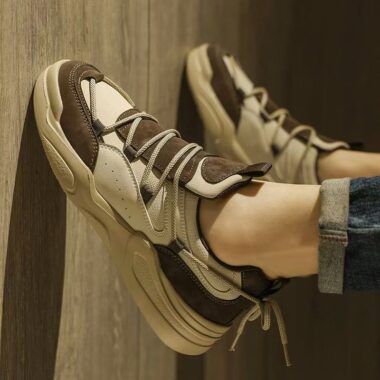 fashion color block lightweight soft sole men sneakers