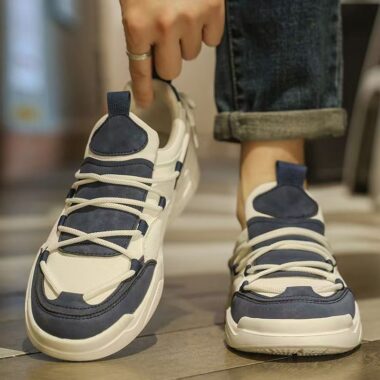 fashion color block lightweight soft sole men sneakers