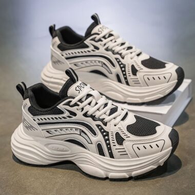 casual breathable fashion thick sole running men sneakers