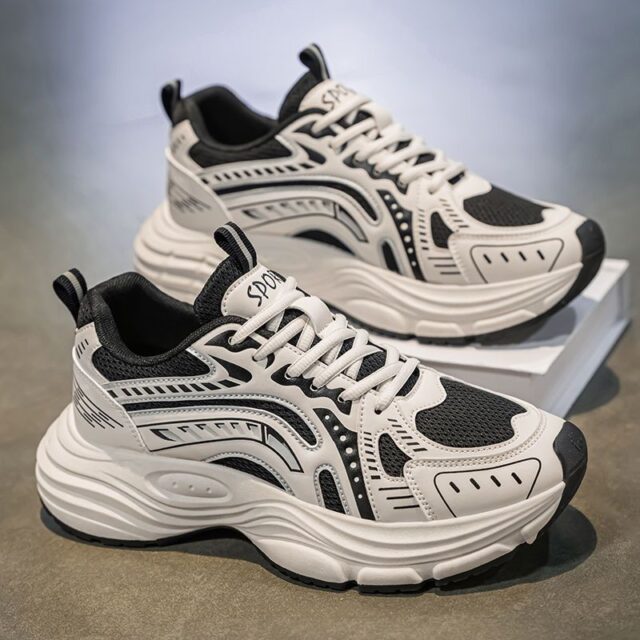 casual breathable fashion thick sole running men sneakers