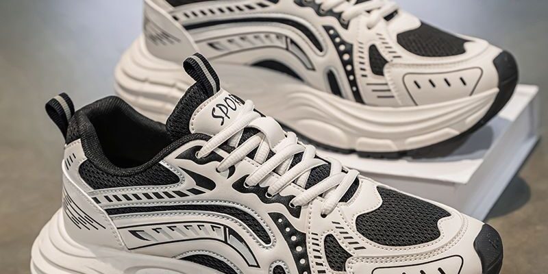 casual breathable fashion thick sole running men sneakers