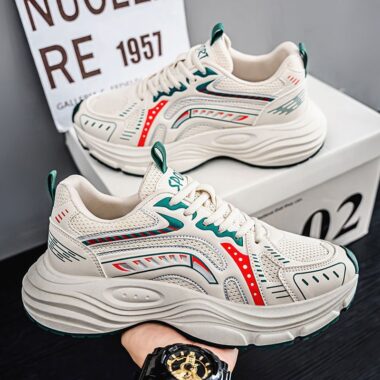 casual breathable fashion thick sole running men sneakers