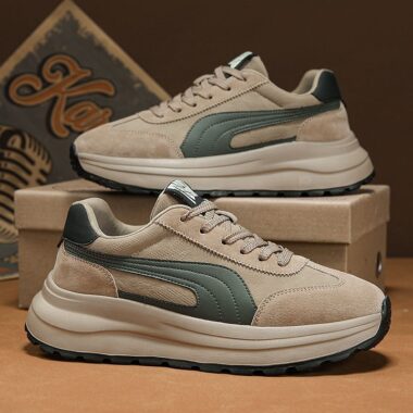 autumn winter leather soft sole thick sole men sneakers