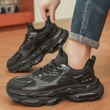 breathable mesh casual non-slip thick sole men sneakers