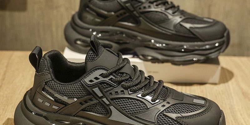 breathable mesh casual non-slip thick sole men sneakers