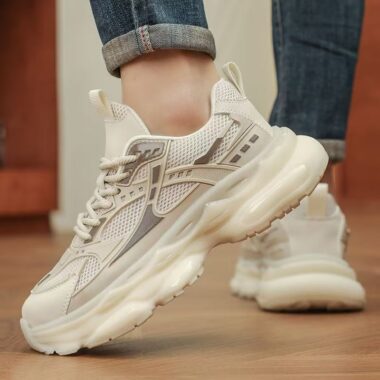 breathable mesh casual non-slip thick sole men sneakers