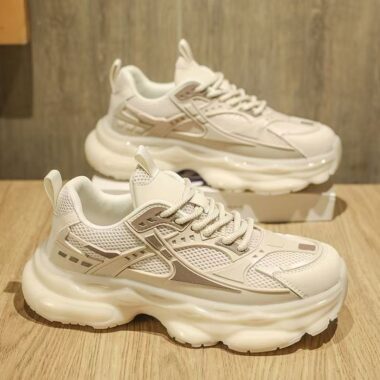 breathable mesh casual non-slip thick sole men sneakers