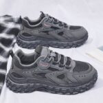 breathable mesh thick sole non-slip running men sneakers